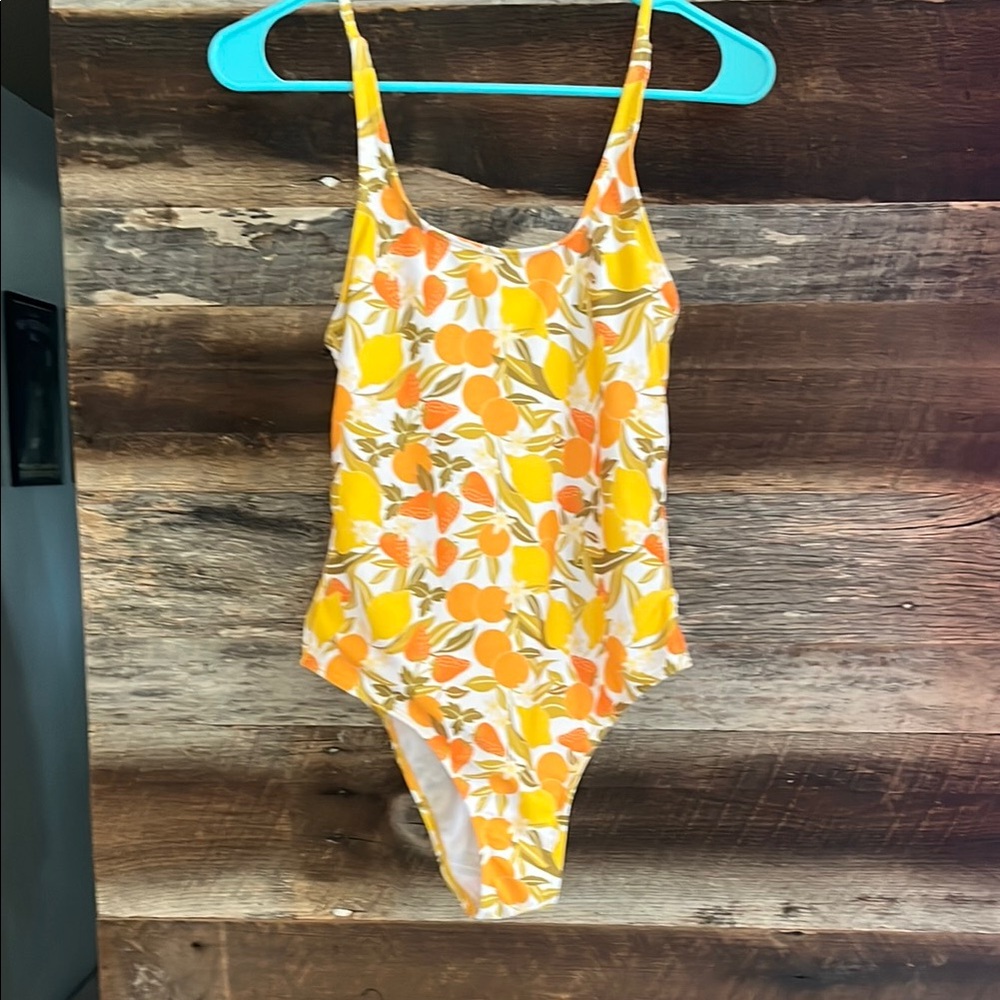 Playful one piece with Orange and Yellow Fruit Print
